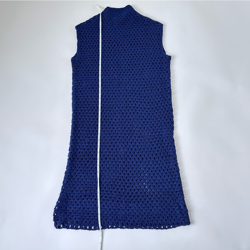 [SOLD] HAND-KNITTED Mock Turtleneck Sleeveless Sweater Dress / Sweater Vest - Picture 11 of 12